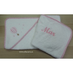Capa de baño personalizada rosa