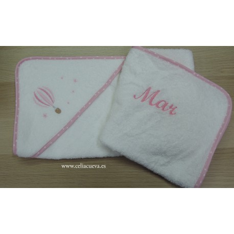 Capa de baño personalizada rosa