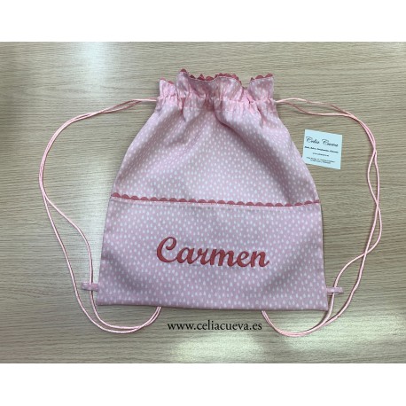 Bolsa personalizada “gotas rosa”