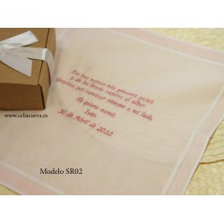 Pañuelo premium mujer mod SR02 color rosa texto libre