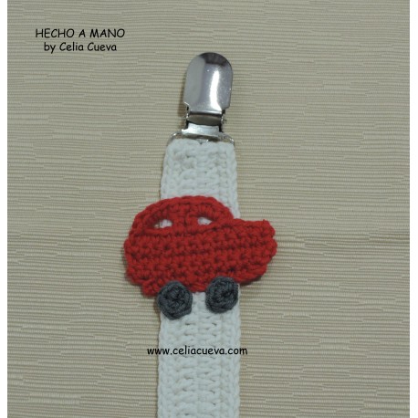 Chupetero coche crochet