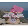 Capazo y toalla de playa para niña “Jardin”