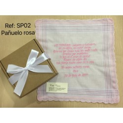Pañuelo mujer Mod. SP02 color rosa “texto libre”